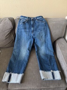 Mother Half Pipe Ankle Cuff Fray Denim
